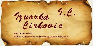 Izvorka Ćirković vizit kartica
